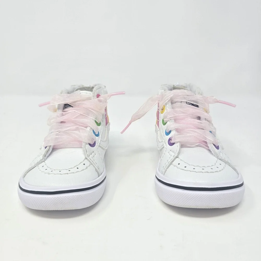 Vans x Flour Shop Sk8-Hi Reissue V Rainbow White Toddler Shoes Size 4 721356